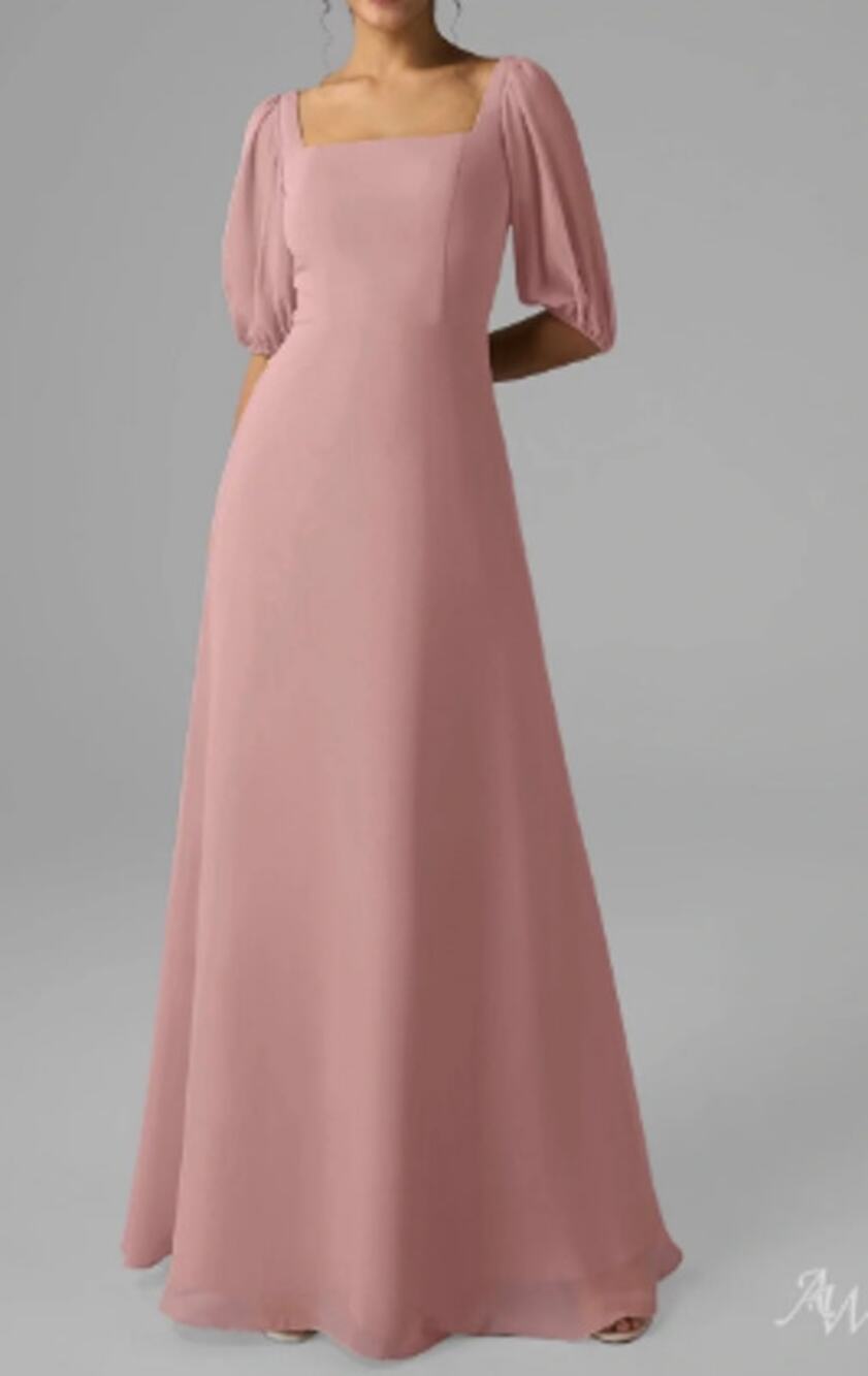 AW BRIDAL sz 6 S dusty rose chiffon Philippa gala bridesmaid maxi dress NEW 0B6